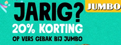 20% korting op gebak bij Jumbo